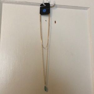 gold and turquoise layered necklace